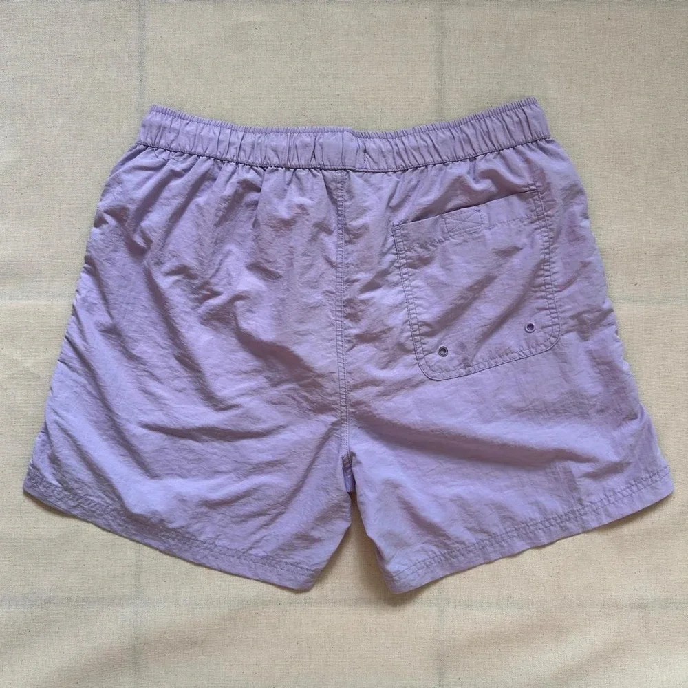 Forever 21 Men Lavender Nylon Swim Trunks Shorts Size Large Beach Summer Y2K